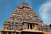 The great Chola temples of Tamil Nadu - The Sri Ranganatha Temple of Srirangam. The gopura of the North entrance to the temple. 